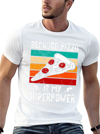Camiseta Negra Pizza es mi Superpoder