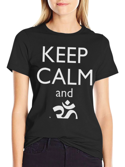 Camiseta Negra Keep Calm Om