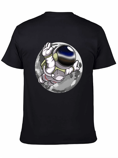 Camiseta Hombre Astronauta Luna Negra