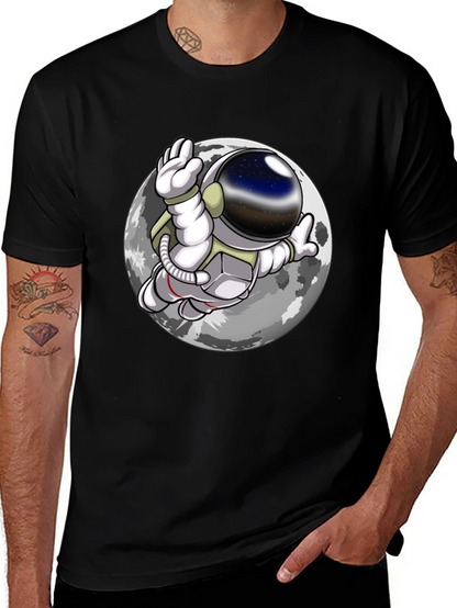 Camiseta Hombre Astronauta Luna Negra