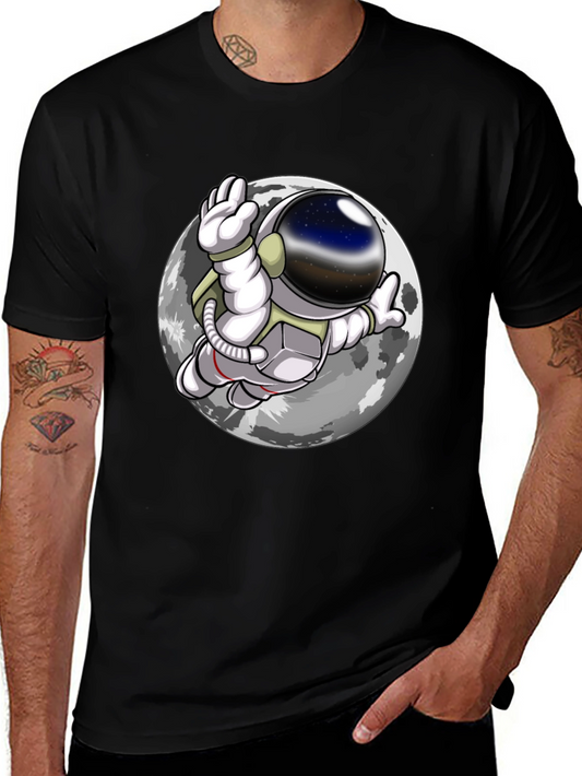Camiseta Hombre Astronauta Luna Negra