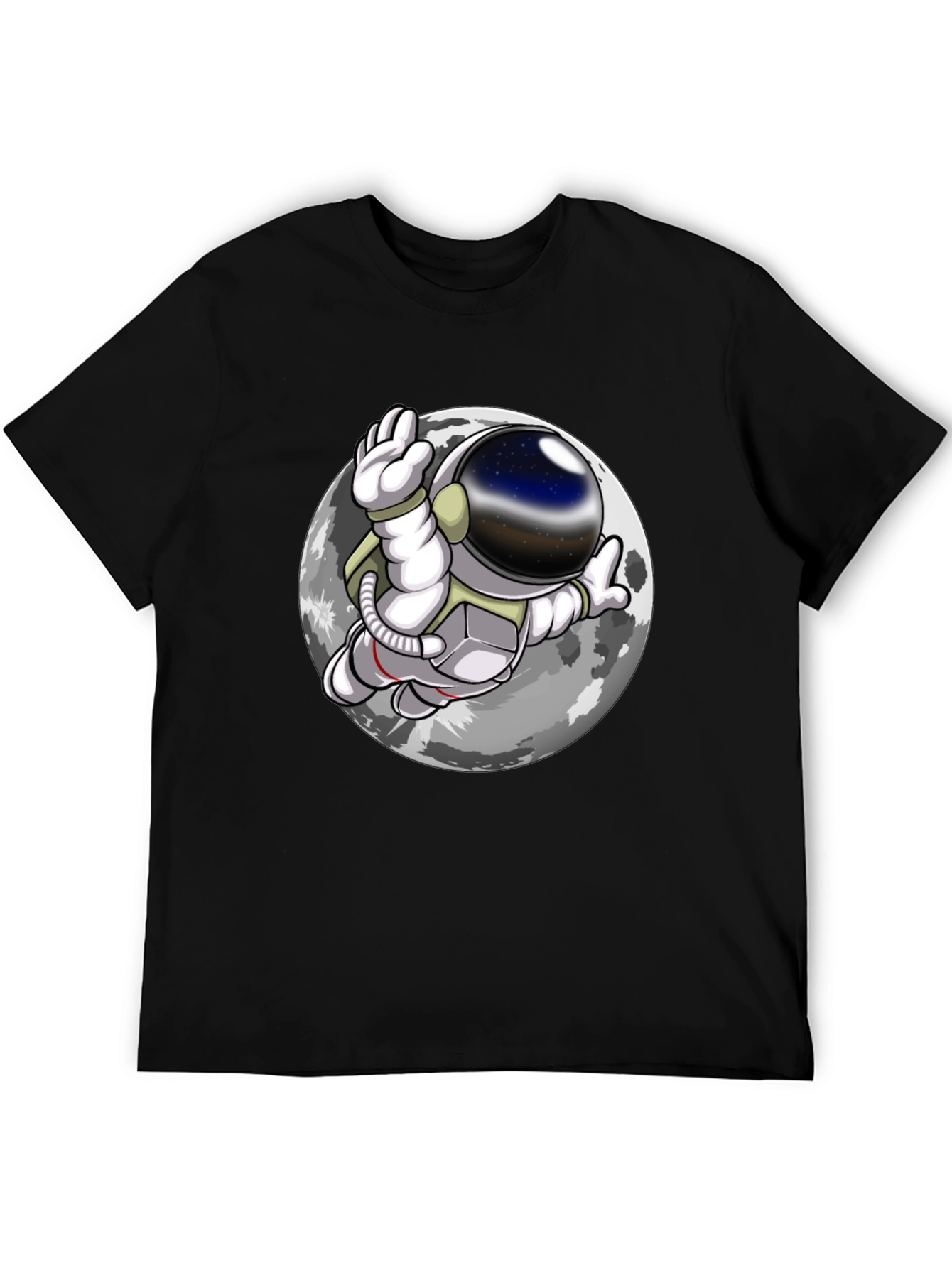 Camiseta Hombre Astronauta Luna Negra