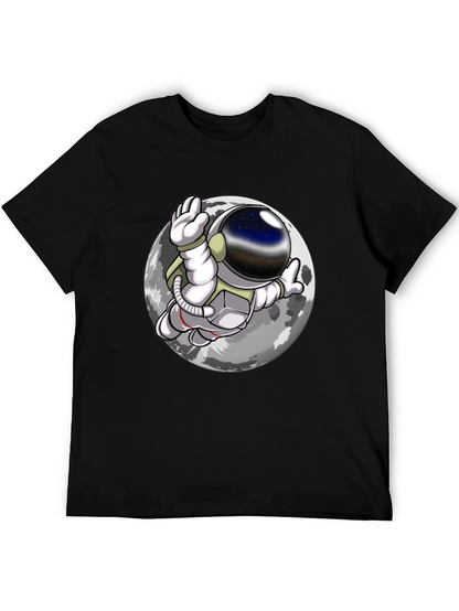 Camiseta Hombre Astronauta Luna Negra