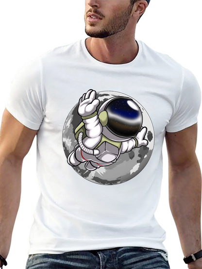 Camiseta Hombre Astronauta Luna Negra