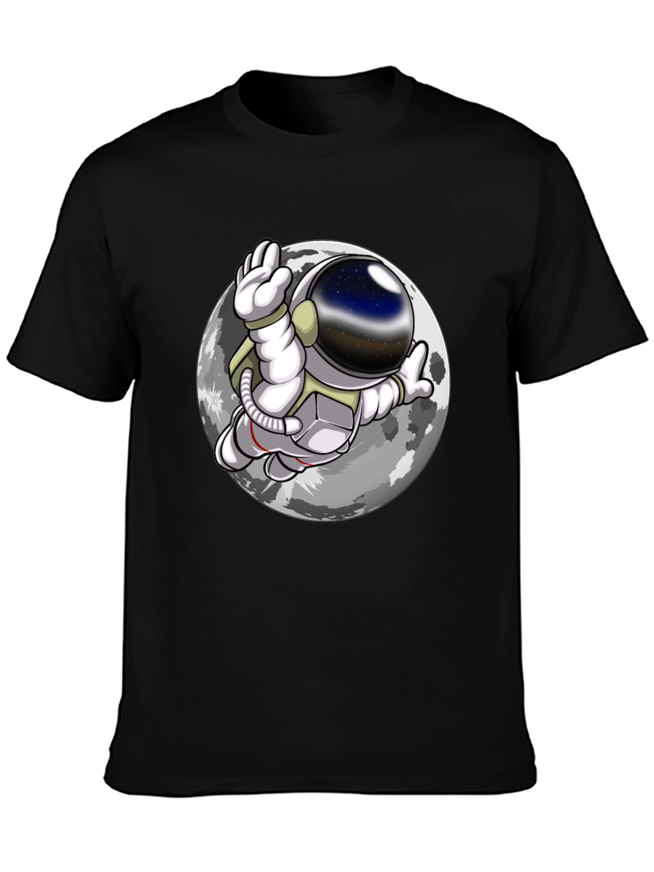 Camiseta Hombre Astronauta Luna Negra