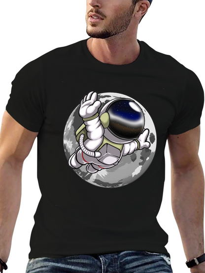 Camiseta Hombre Astronauta Luna Negra
