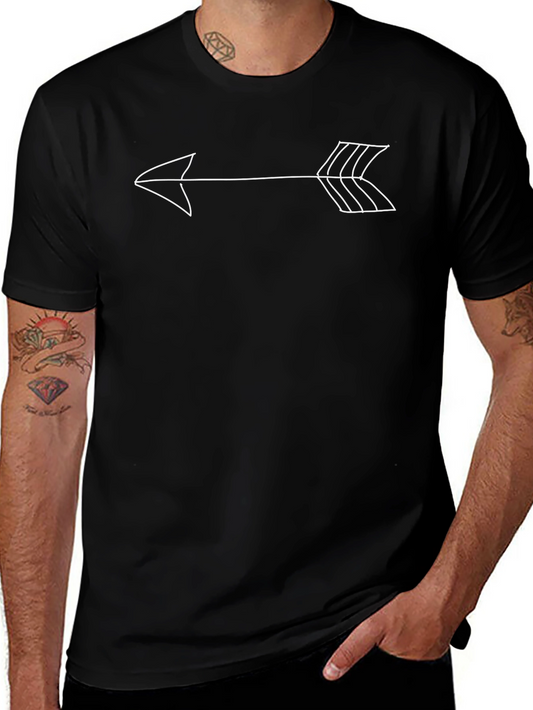 Camiseta Negra con Diseño de Flecha Minimalista
