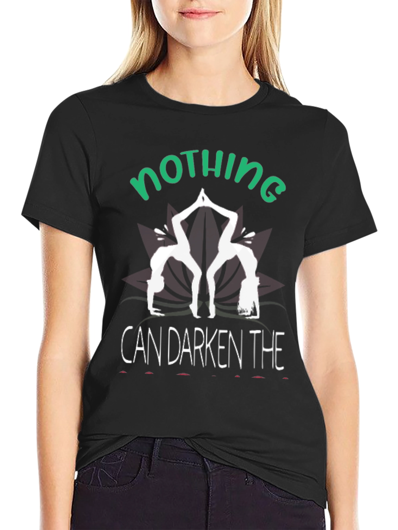 Camiseta Negra Yoga: Nada Puede Oscurecer