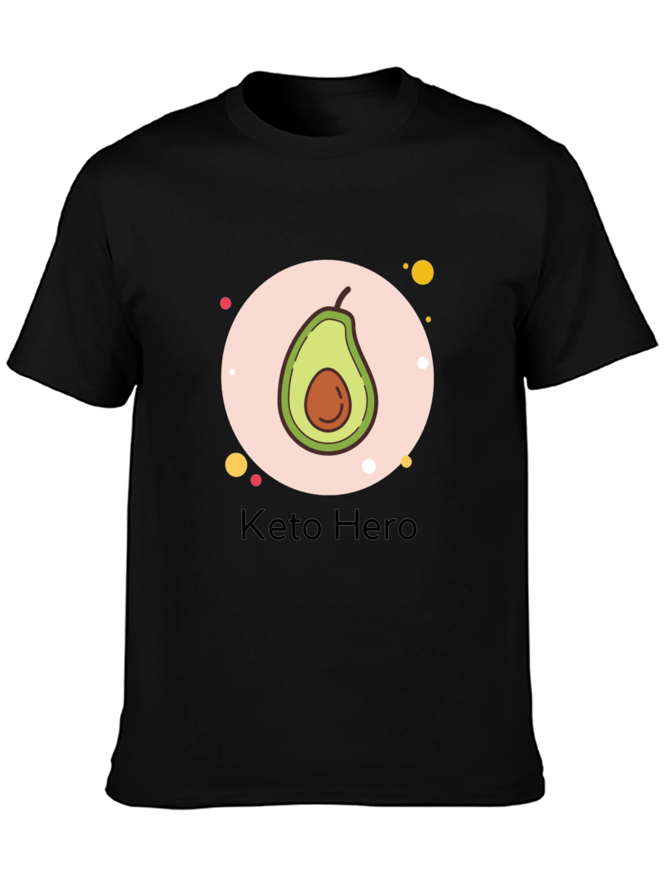 Camiseta Negra Keto Hero con Diseño de Aguacate