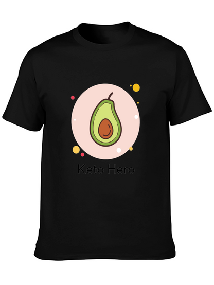Camiseta Negra Keto Hero con Diseño de Aguacate