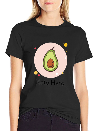 Camiseta Negra Keto Hero con Diseño de Aguacate