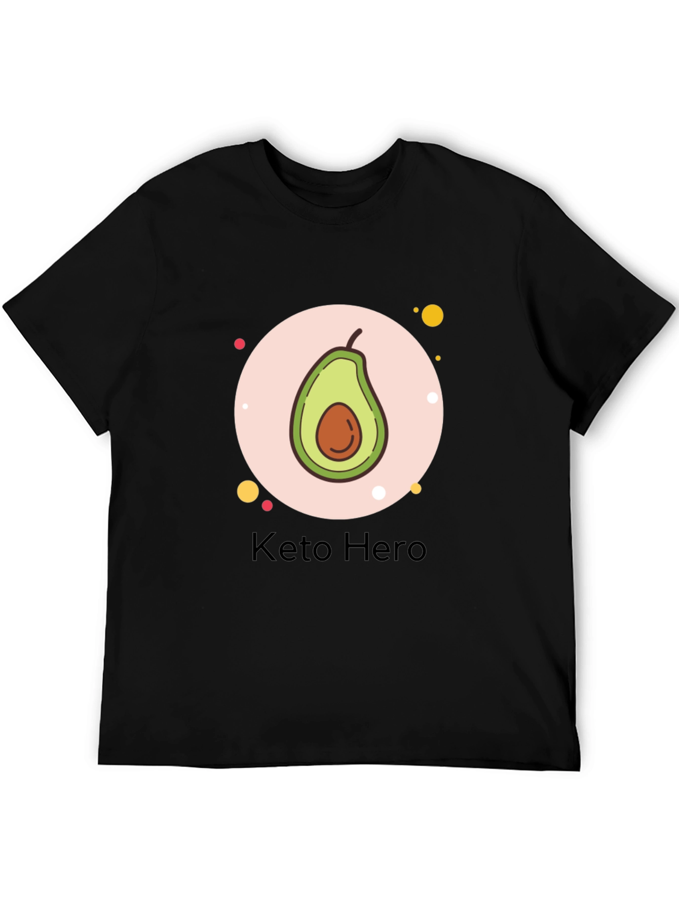Camiseta Negra Keto Hero con Diseño de Aguacate