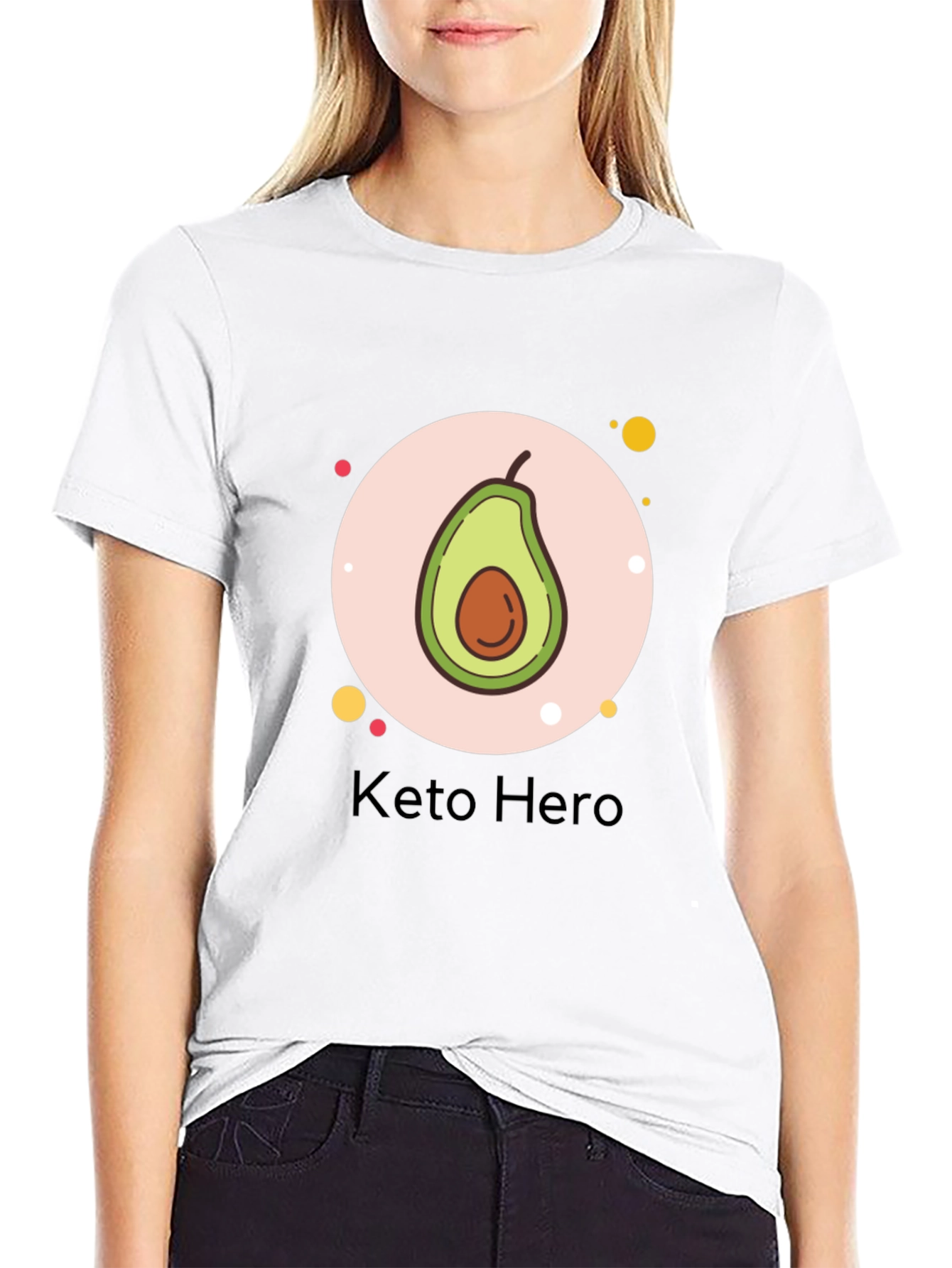 Camiseta Negra Keto Hero con Diseño de Aguacate