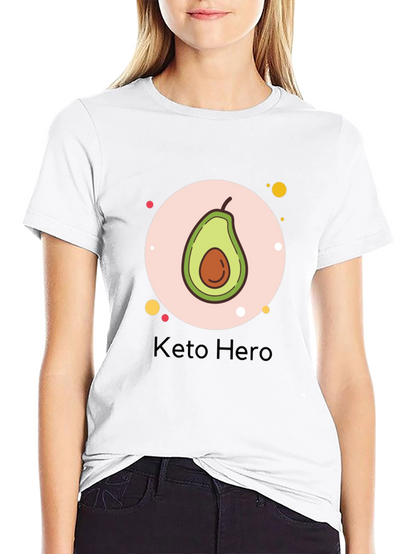 Camiseta Negra Keto Hero con Diseño de Aguacate