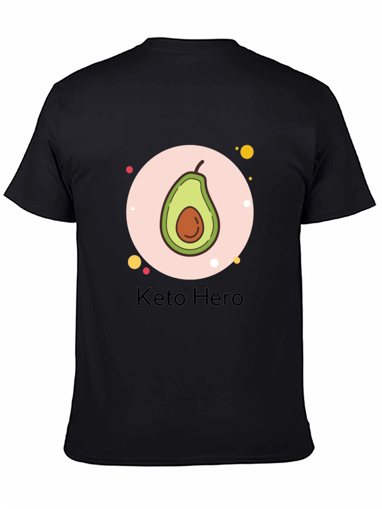 Camiseta Negra Keto Hero con Diseño de Aguacate
