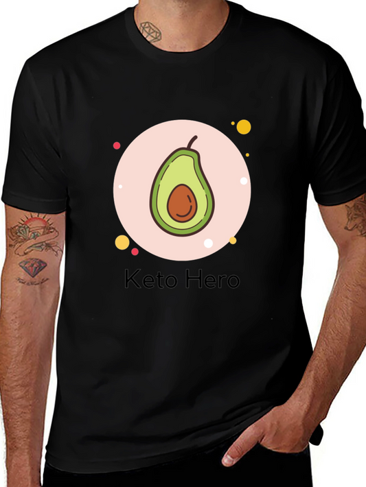 Camiseta Negra Keto Hero con Diseño de Aguacate