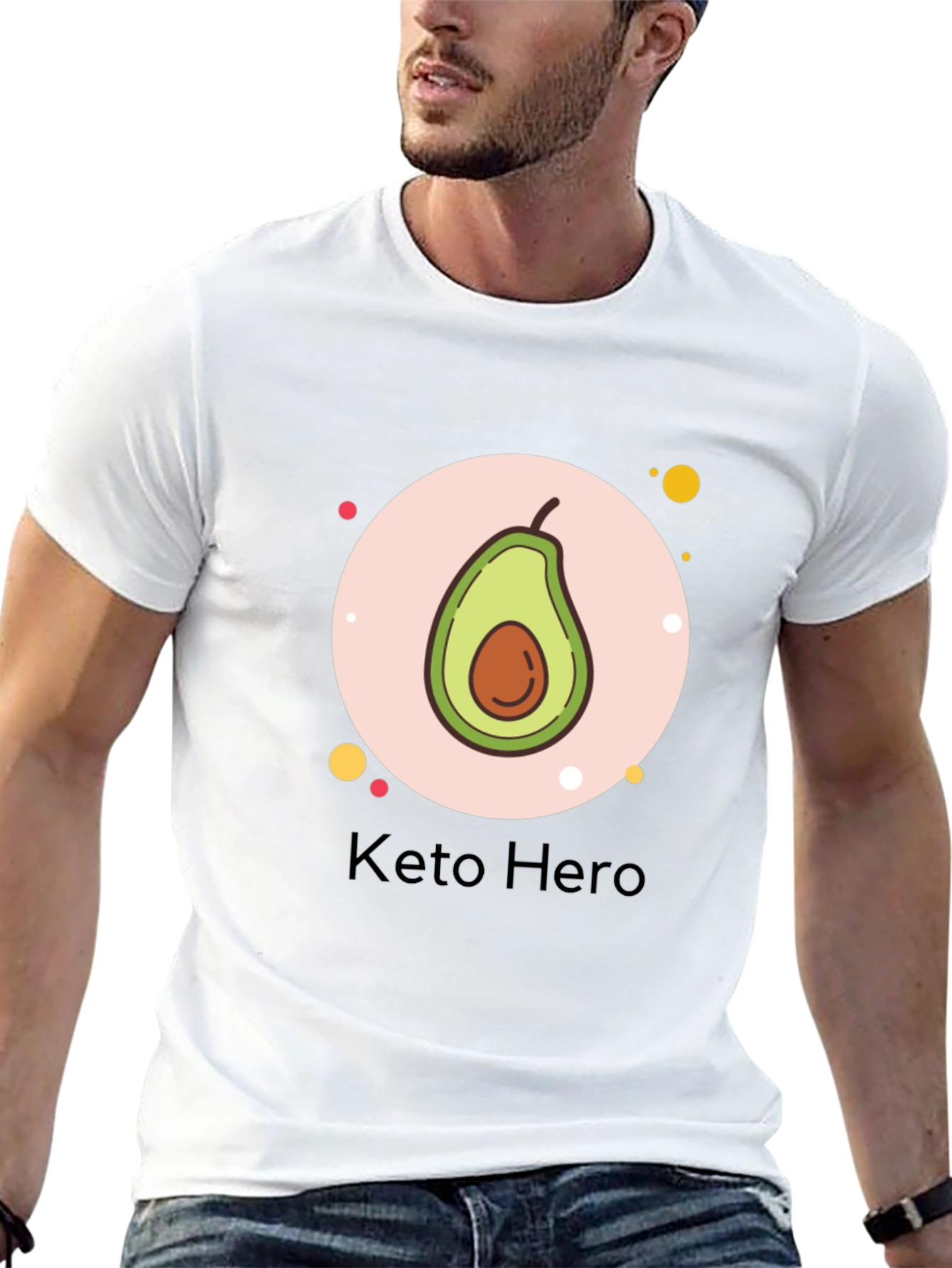 Camiseta Negra Keto Hero con Diseño de Aguacate