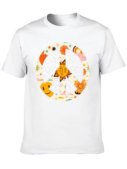 Camiseta Negra Hippie con Símbolo de la Paz