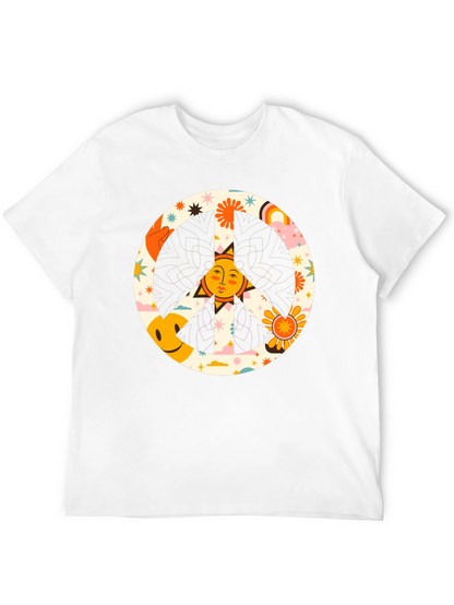 Camiseta Negra Hippie con Símbolo de la Paz