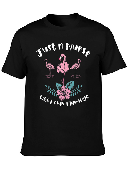 Camiseta Negra Solo Una Enfermera Que Ama Los Flamencos