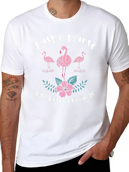 Camiseta Negra Solo Una Enfermera Que Ama Los Flamencos
