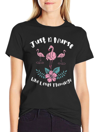 Camiseta Negra Solo Una Enfermera Que Ama Los Flamencos