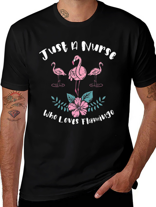 Camiseta Negra Solo Una Enfermera Que Ama Los Flamencos