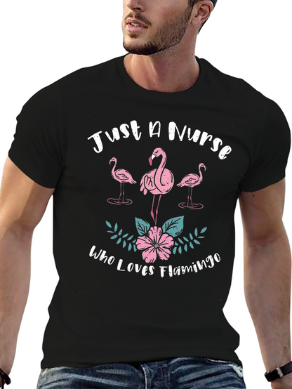 Camiseta Negra Solo Una Enfermera Que Ama Los Flamencos