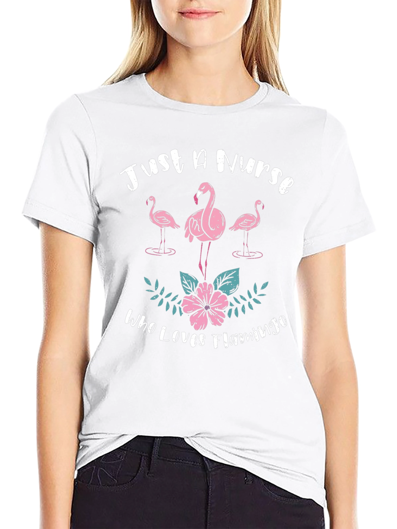 Camiseta Negra Solo Una Enfermera Que Ama Los Flamencos