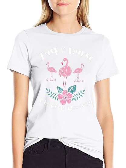 Camiseta Negra Solo Una Enfermera Que Ama Los Flamencos