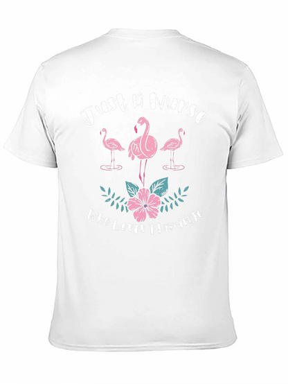 Camiseta Negra Solo Una Enfermera Que Ama Los Flamencos