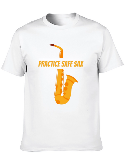Camiseta Negra Practice Safe Sax