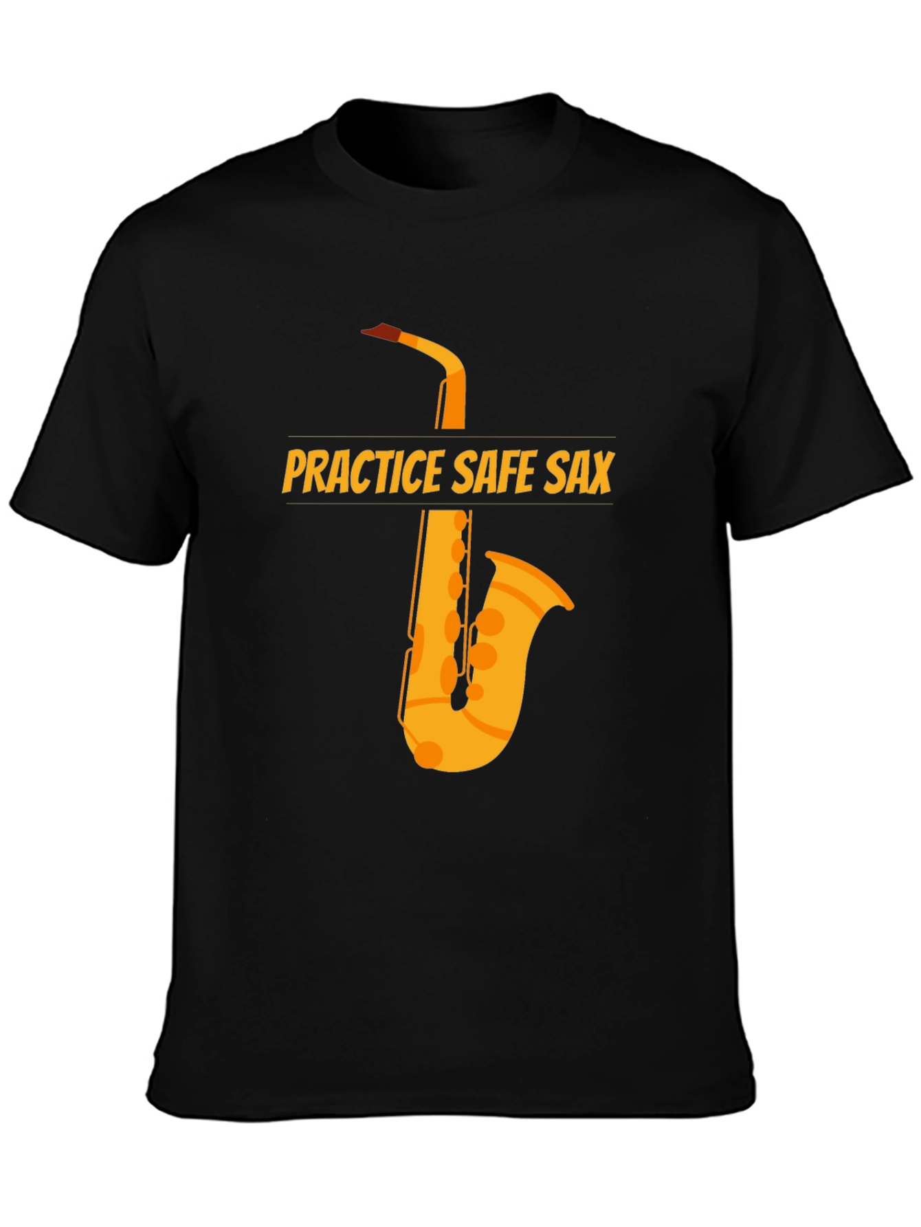 Camiseta Negra Practice Safe Sax