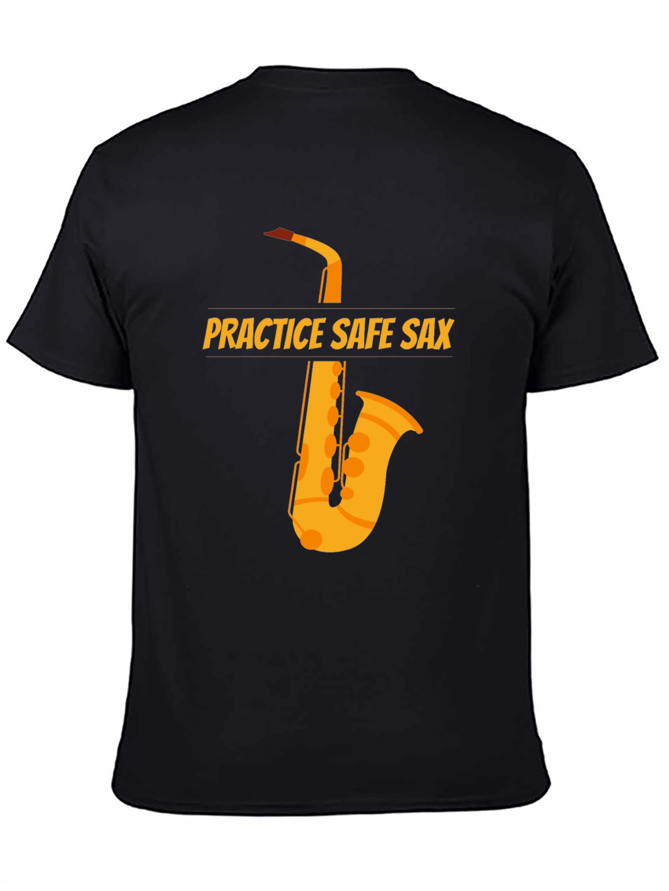 Camiseta Negra Practice Safe Sax