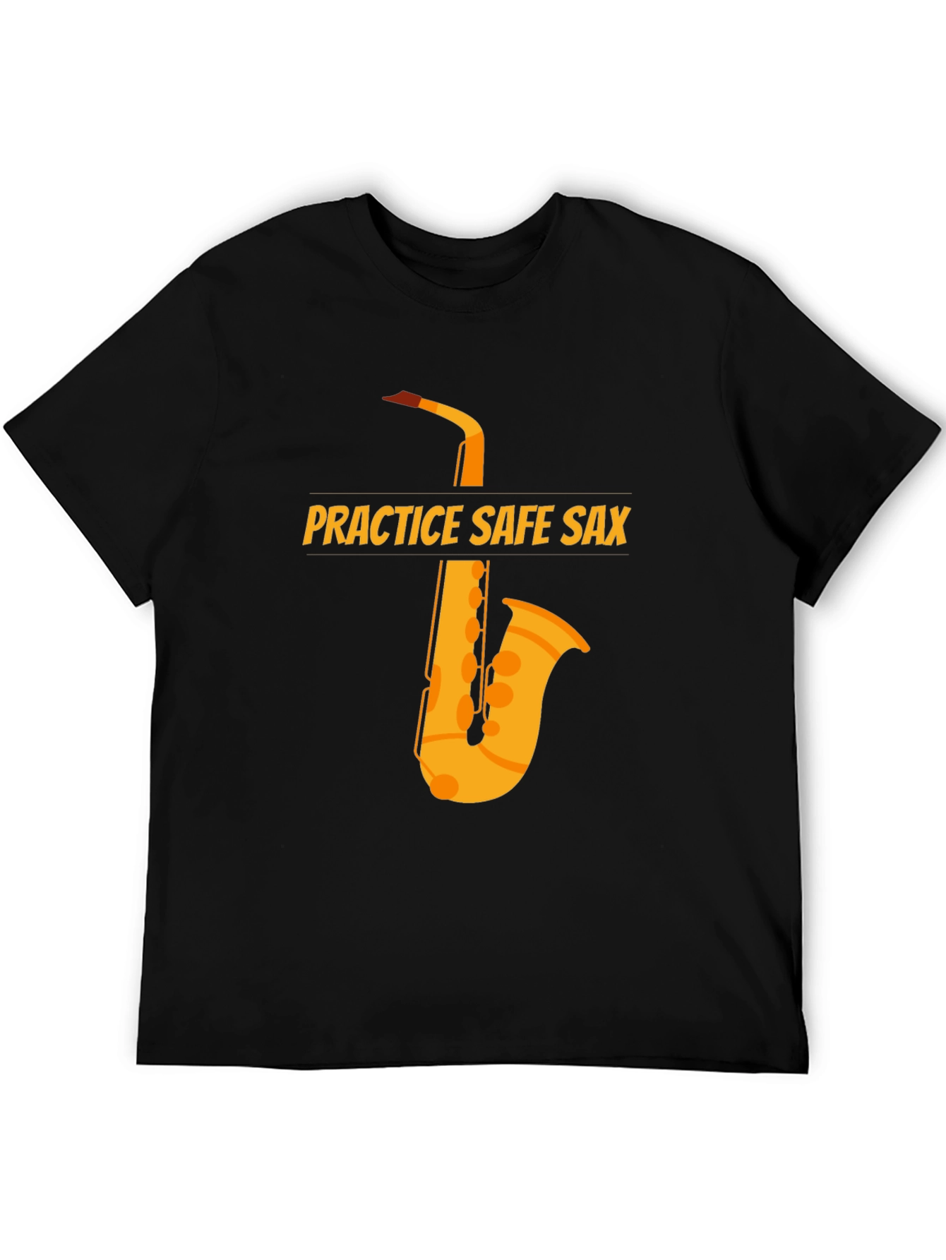 Camiseta Negra Practice Safe Sax