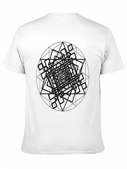 Camiseta Negra Hombre Diseño Geométrico