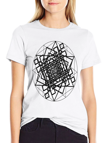 Camiseta Negra Hombre Diseño Geométrico