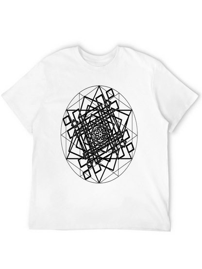 Camiseta Negra Hombre Diseño Geométrico