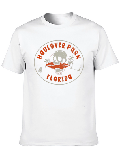 Camiseta Negra Haulover Park Florida Cráneo Surf