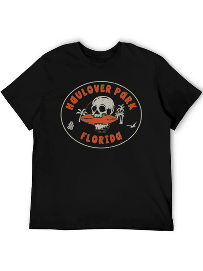 Camiseta Negra Haulover Park Florida Cráneo Surf