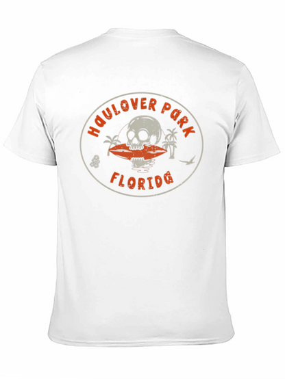 Camiseta Negra Haulover Park Florida Cráneo Surf