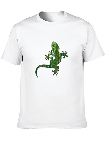 Camiseta Negra con Diseño de Gecko Verde