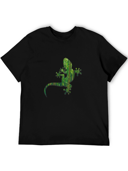 Camiseta Negra con Diseño de Gecko Verde