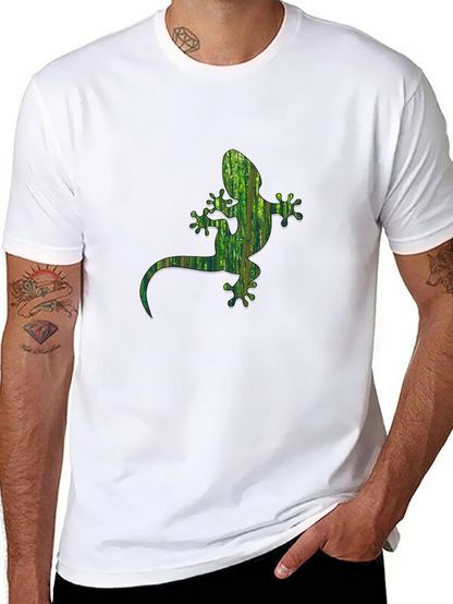 Camiseta Negra con Diseño de Gecko Verde