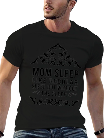 Camiseta Negra: Mom Sleep - Humor para Madres