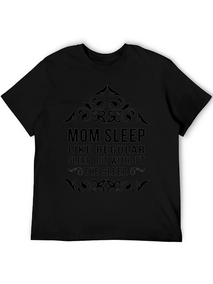 Camiseta Negra: Mom Sleep - Humor para Madres