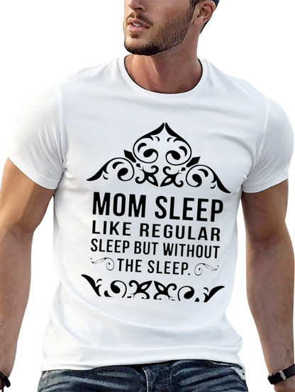 Camiseta Negra: Mom Sleep - Humor para Madres