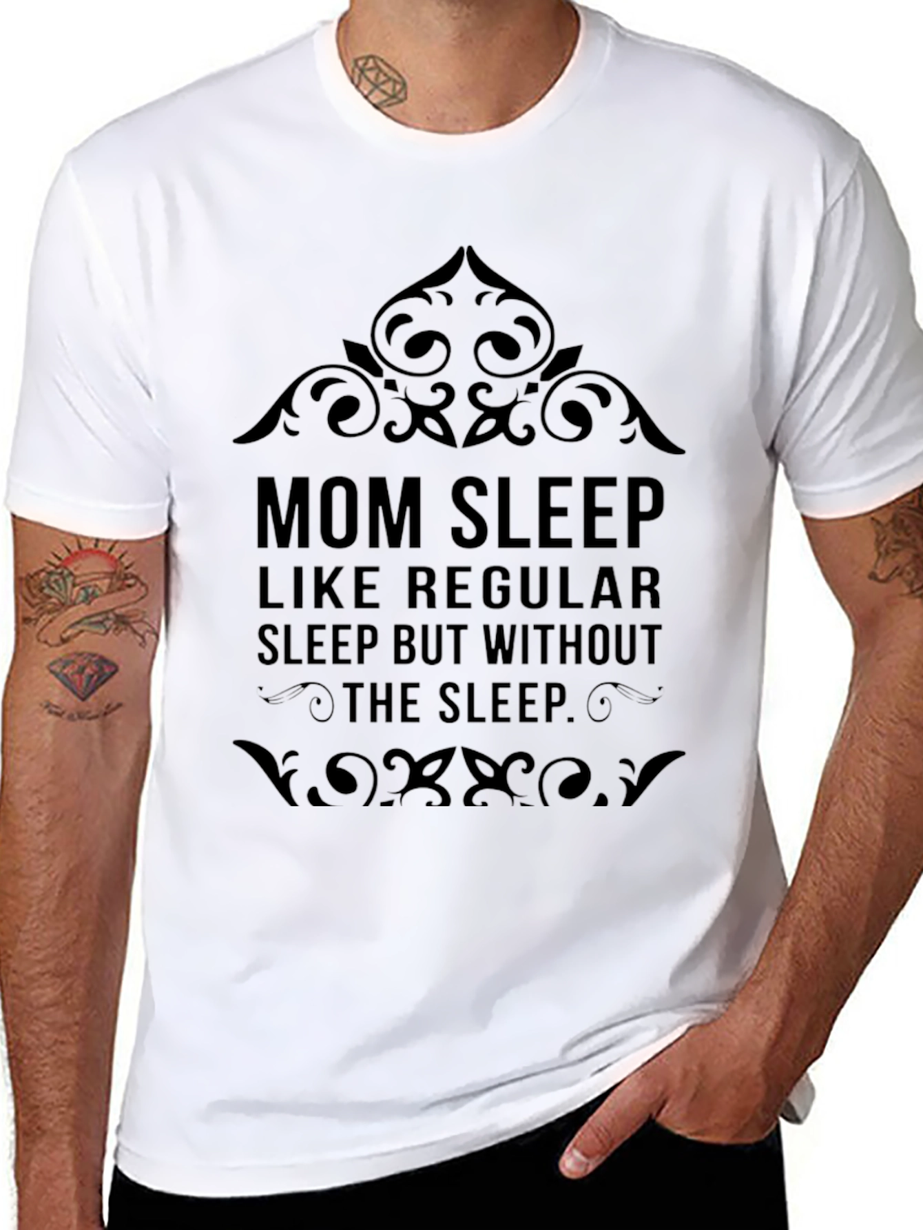 Camiseta Negra: Mom Sleep - Humor para Madres