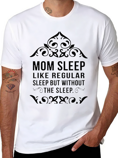 Camiseta Negra: Mom Sleep - Humor para Madres