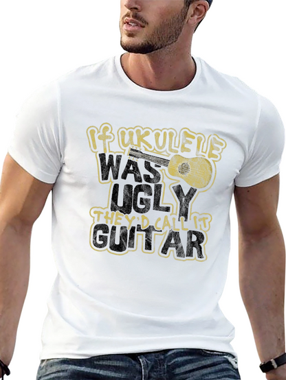 Camiseta Negra Humor Ukulele Guitarra